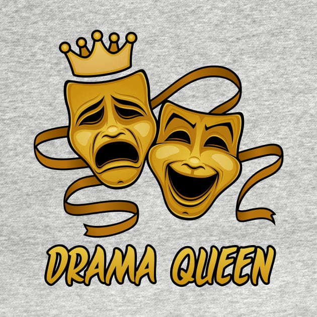 Drama Queen Comedy And Tragedy Gold Theater Masks by fizzgig